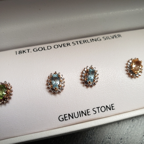 Rhinestone Stud Earrings - Picture 4 of 7